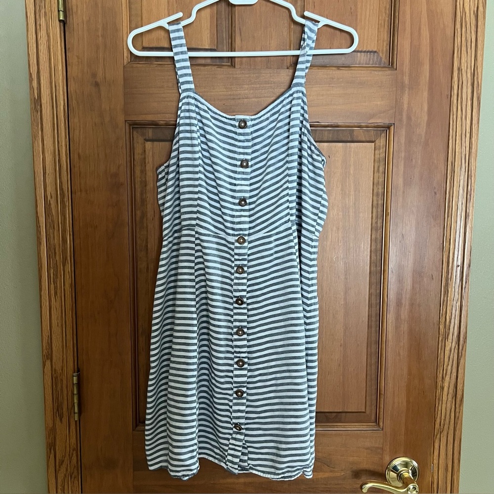 A New Day Striped Button-Down Dress - XL